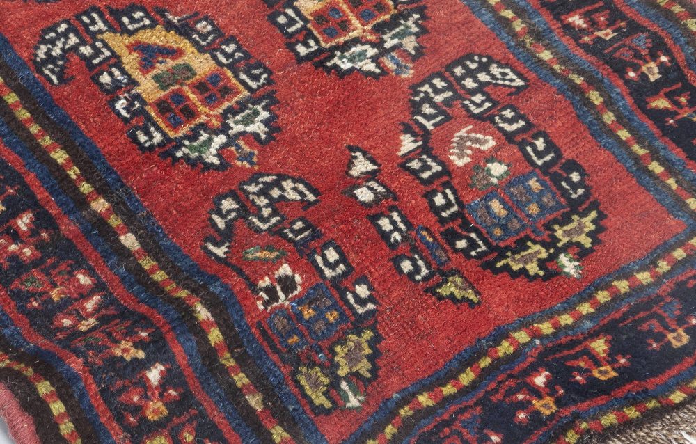 Antique Persian Bakhtiari Blue, Red and Yellow Runner Fragment BB7048