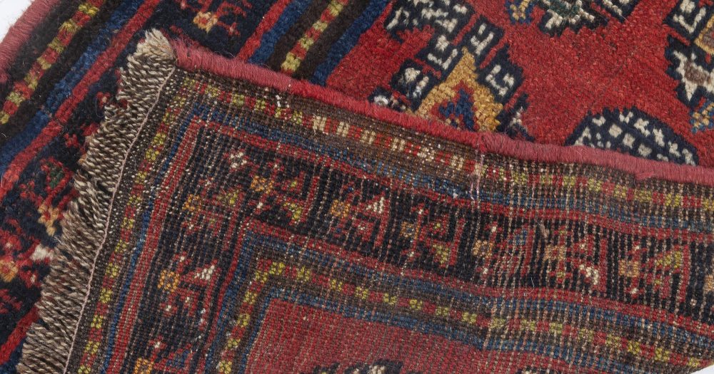 Antique Persian Bakhtiari Blue, Red and Yellow Runner Fragment BB7048