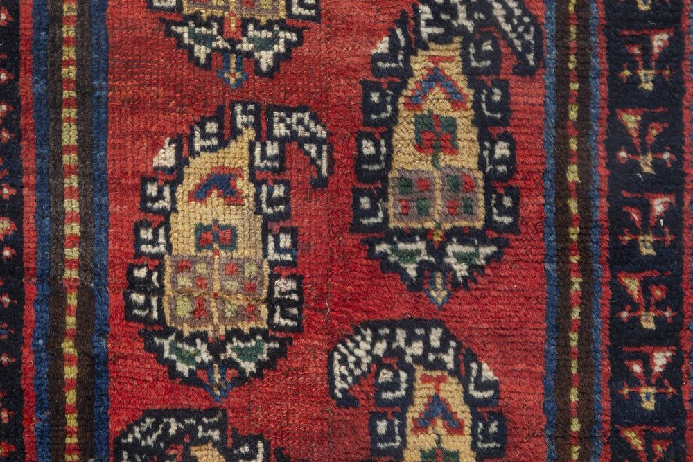 Antique Persian Bakhtiari Blue, Red and Yellow Runner Fragment BB7048