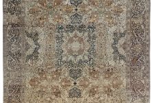 Authentic Persian Tabriz Beige, Black, Brown Handwoven Wool Rug BB7035