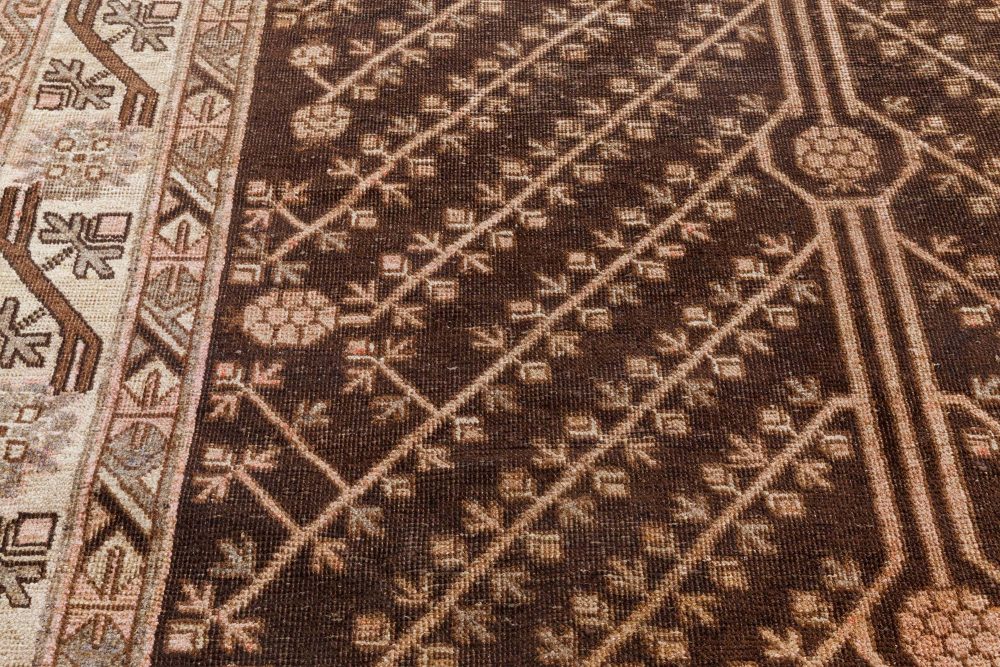 Mid-20th Century Samarkand Brown, Beige, Pink Handmade Wool Rug BB7041