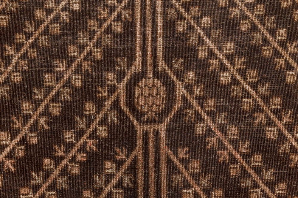 Mid-20th Century Samarkand Brown, Beige, Pink Handmade Wool Rug BB7041