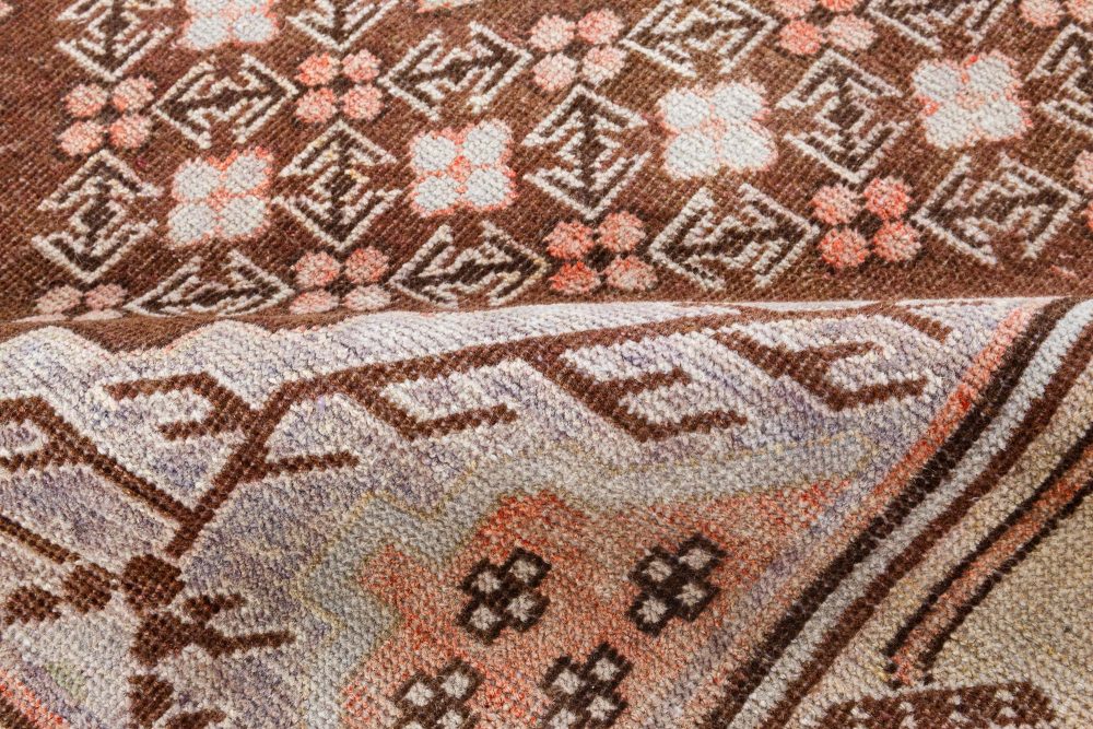 Mid-20th Century Samarkand Gray, Beige, Purple, Pink Handmade Wool Rug BB7042
