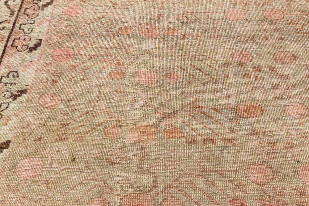 Midcentury Samarkand Handmade Wool Rug in Light Gray, Beige, Brown and Pink BB7047