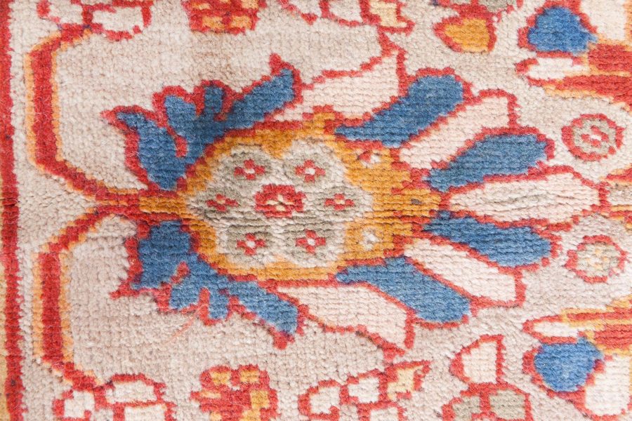 Authentic 1900s Large Persian Sultanabad Red Handmade Wool Rug (Size Adjusted) BB7055