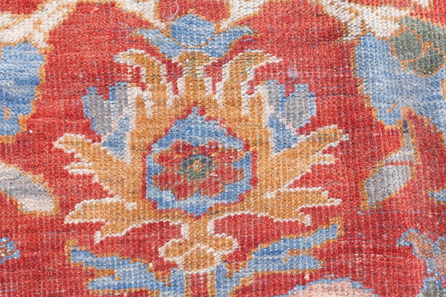 Authentic 1900s Large Persian Sultanabad Red Handmade Wool Rug (Size Adjusted) BB7055