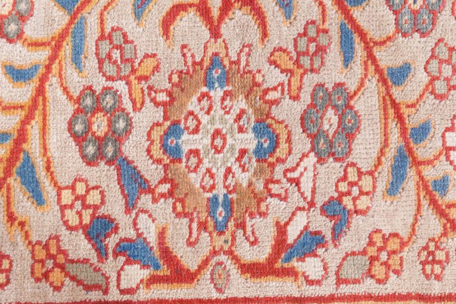 Authentic 1900s Large Persian Sultanabad Red Handmade Wool Rug (Size Adjusted) BB7055