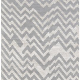 Doris Leslie Blau Collection Modern Rocky Peaks Gray, Beige, Silk & Wool Rug N12066