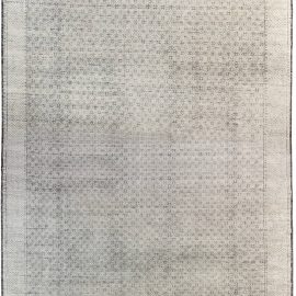 Geometric Modern Celestial Diamond Pattern Light Gray Handmade Wool Rug “Stelline” N12072