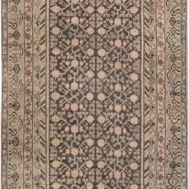 Vintage Khotan Floral Light Beige Hand-Knotted Wool Rug BB7049