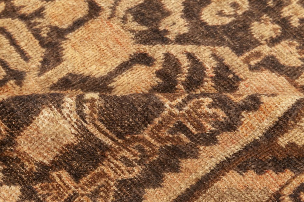 Samarkand Midcentury Brown and Beige with Pinkish Undertones Wool Rug BB7049