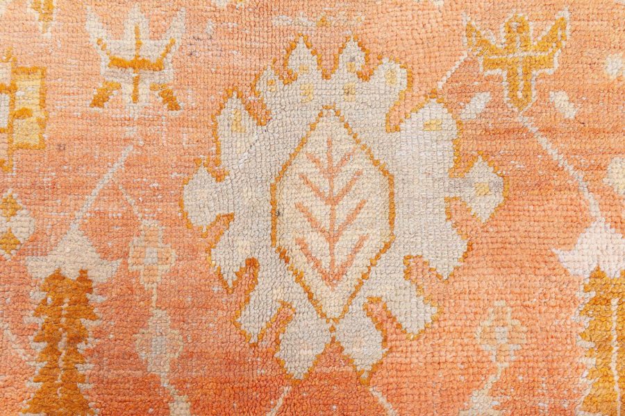 Early 20th Century Turkish Oushak Gold, Green, Orange and Pink Rug BB7057