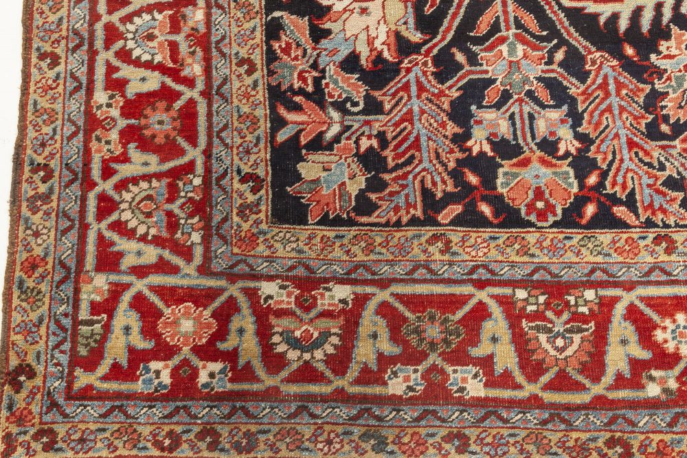 1930s Persian Heriz Rug in Beige, Blue, Brown, Pink and Red BB7060