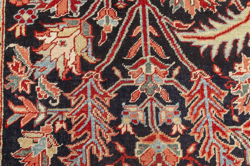 1930s Persian Heriz Rug in Beige, Blue, Brown, Pink and Red BB7060