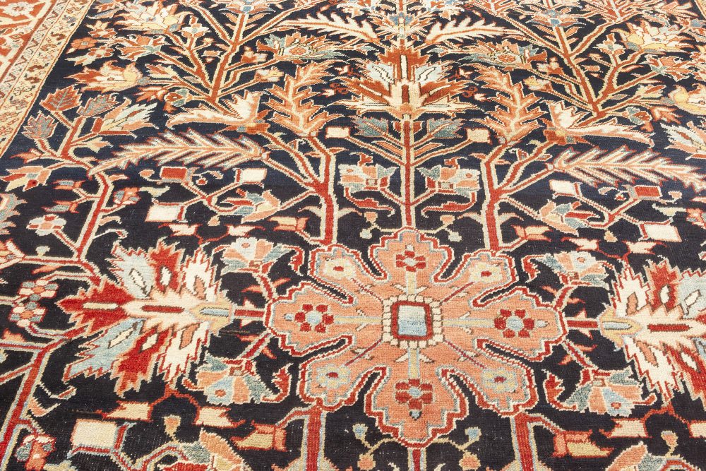 1930s Persian Heriz Rug in Beige, Blue, Brown, Pink and Red BB7060