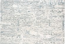 Doris Leslie Blau Collection Seafoam White, Gray & Blue High-Low <mark class='searchwp-highlight'>Silk</mark> & Wool Rug N12080