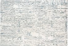 Doris Leslie Blau Collection Seafoam <mark class='searchwp-highlight'>White</mark>, Gray & Blue High-Low Silk & Wool Rug N12080