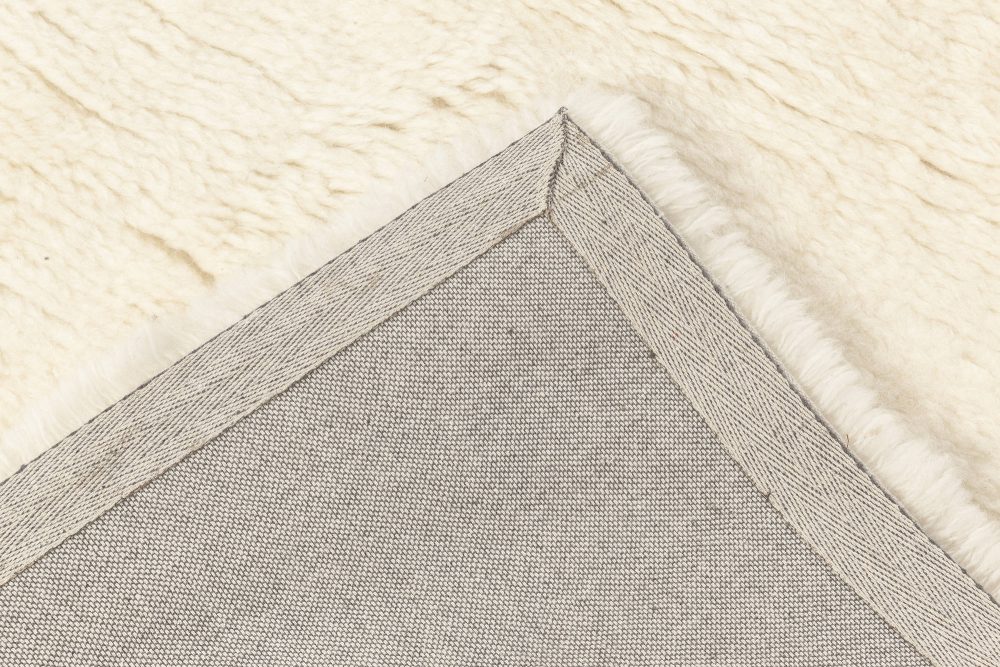 Doris Leslie Blau Collection Modern Moroccan Style Tufted White Wool Rug N12079