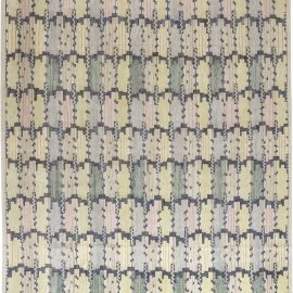 Doris Leslie Blau Collection Swedish Inspired Blue, Green, Purple and Yellow Rug N12088