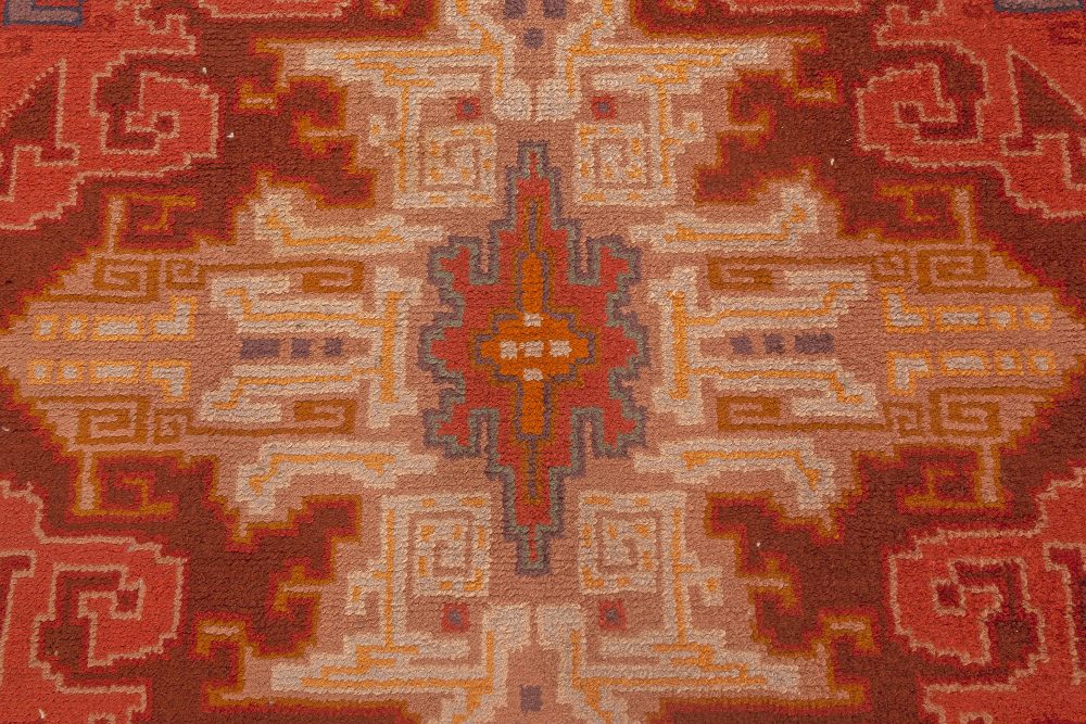 Dutch Art Deco Purple, Beige, Burgundy, Orange Hand Knotted Rug by Jaap Gidding BB7065