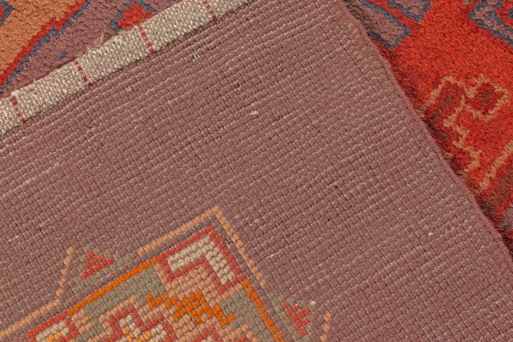 Dutch Art Deco Purple, Beige, Burgundy, Orange Hand Knotted Rug by Jaap Gidding BB7065