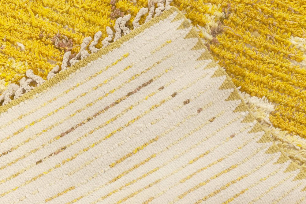 Mid-Century Yellow “Solrosen” Rya Rug by Marta Maas-Fjetterstrom BB7063