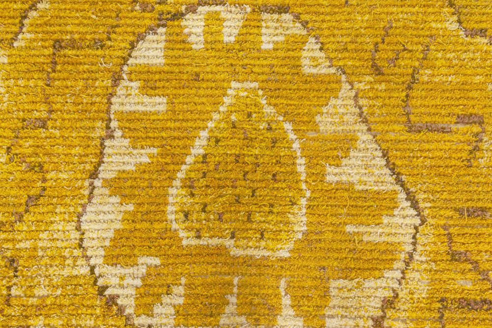 Mid-Century Yellow “Solrosen” Rya Rug by Marta Maas-Fjetterstrom BB7063