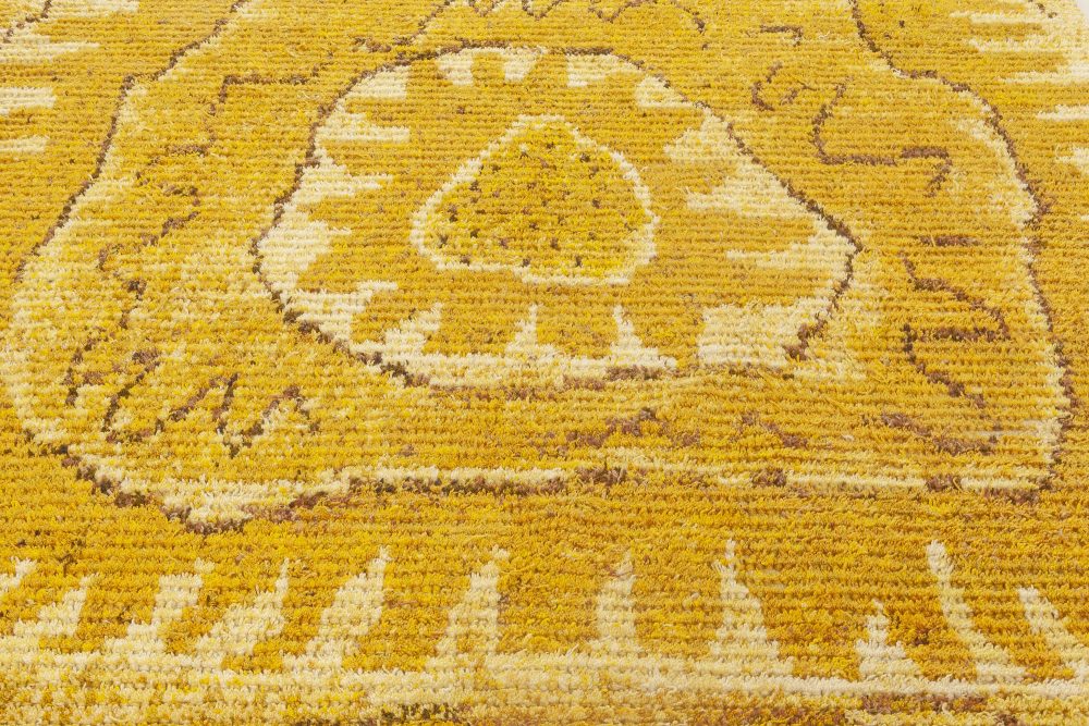 Mid-Century Yellow “Solrosen” Rya Rug by Marta Maas-Fjetterstrom BB7063