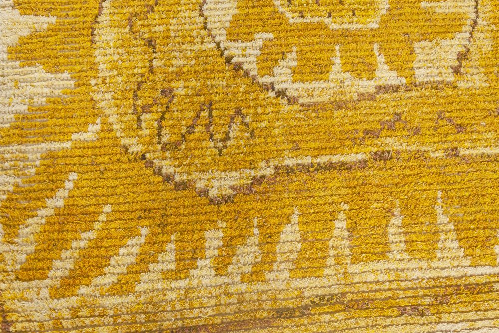 Mid-Century Yellow “Solrosen” Rya Rug by Marta Maas-Fjetterstrom BB7063