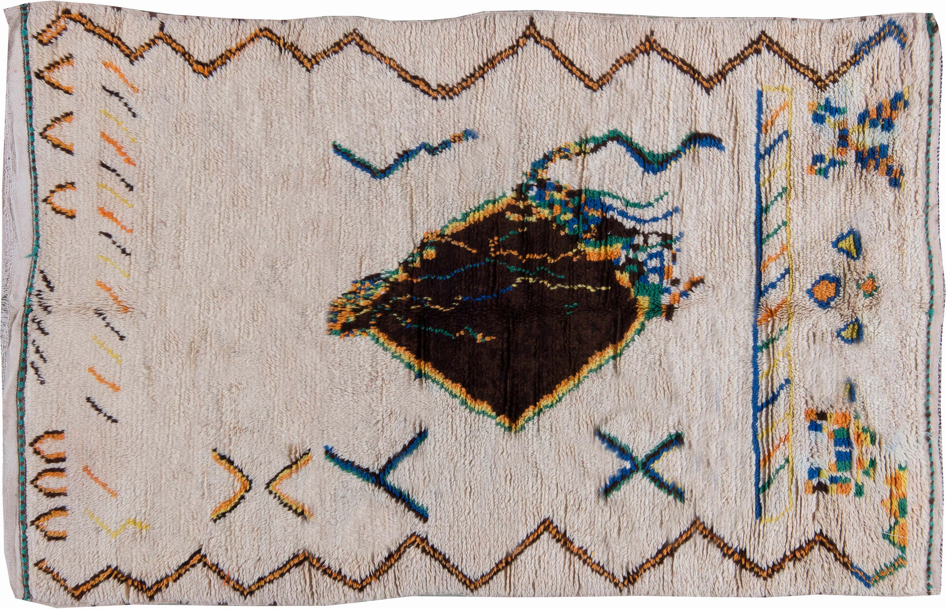 Vintage Moroccan Wool Rug with Multi-colored Tribal Geometric Motifs BB6212 Vintage Moroccan Wool Rug with Multi-colored Tribal Geometric Motifs BB6212