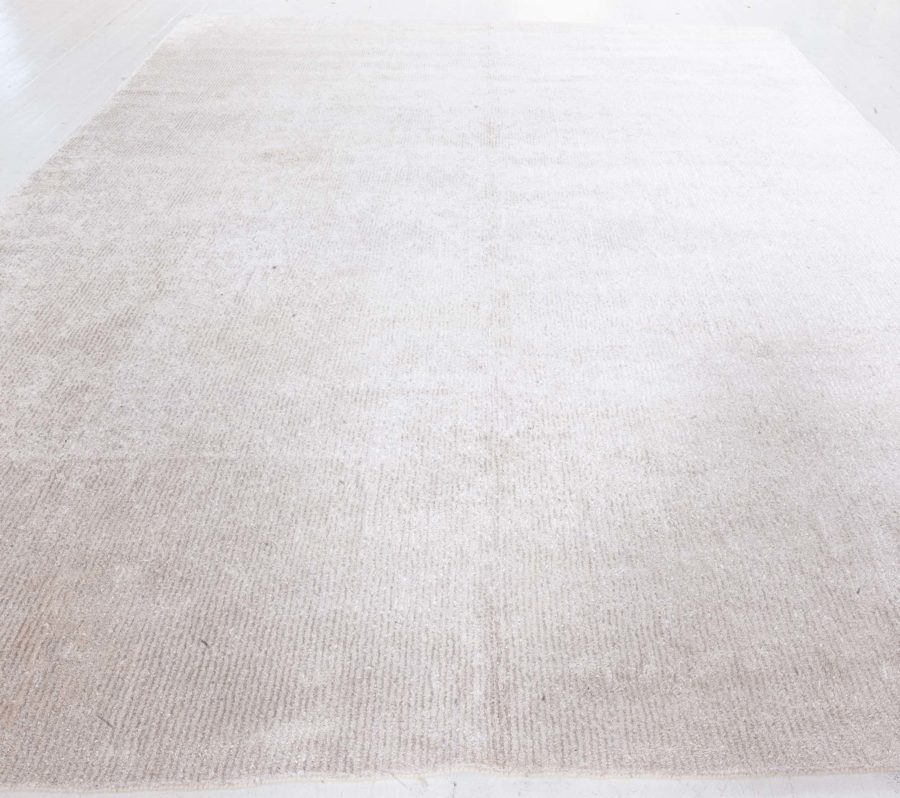 Doris Leslie Blau Collection Beige Handmade Wool and Silk Rug N12105