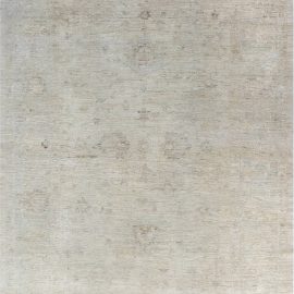Traditional-Style Floral Medallion Light Gray With Taupe Handmade Wool Rug “Reverie” N12103