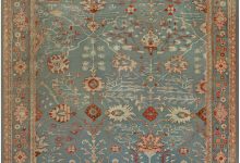 Mid-20th century Turkish Oushak Green, <mark class='searchwp-highlight'>Orange</mark>, Pink Handmade Wool Rug BB7140