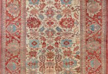 1900s Persian Sultanabad Beige, Blue, Brown, Pink and Red Rug (Size Adjusted) BB7145