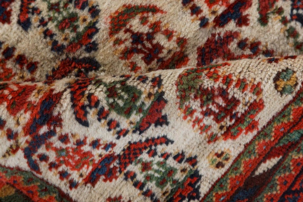 Authentic Persian Afshar Rug in Blue, Brown, Green, Red, White BB7153