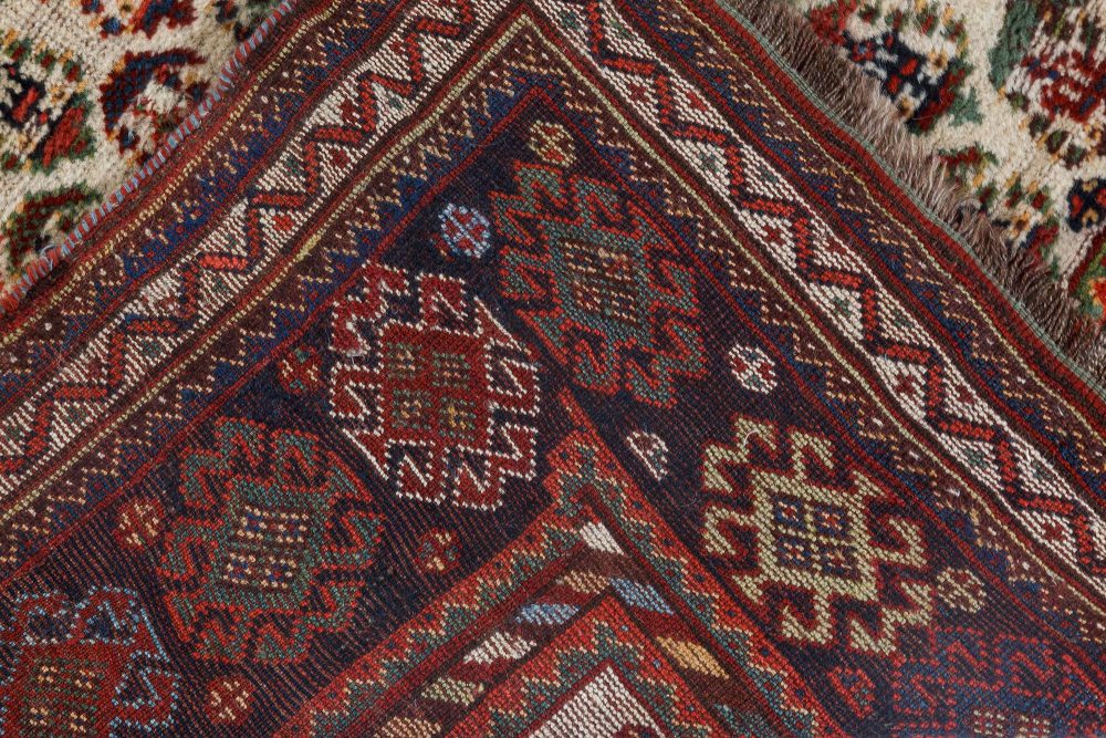 Authentic Persian Afshar Rug in Blue, Brown, Green, Red, White BB7153