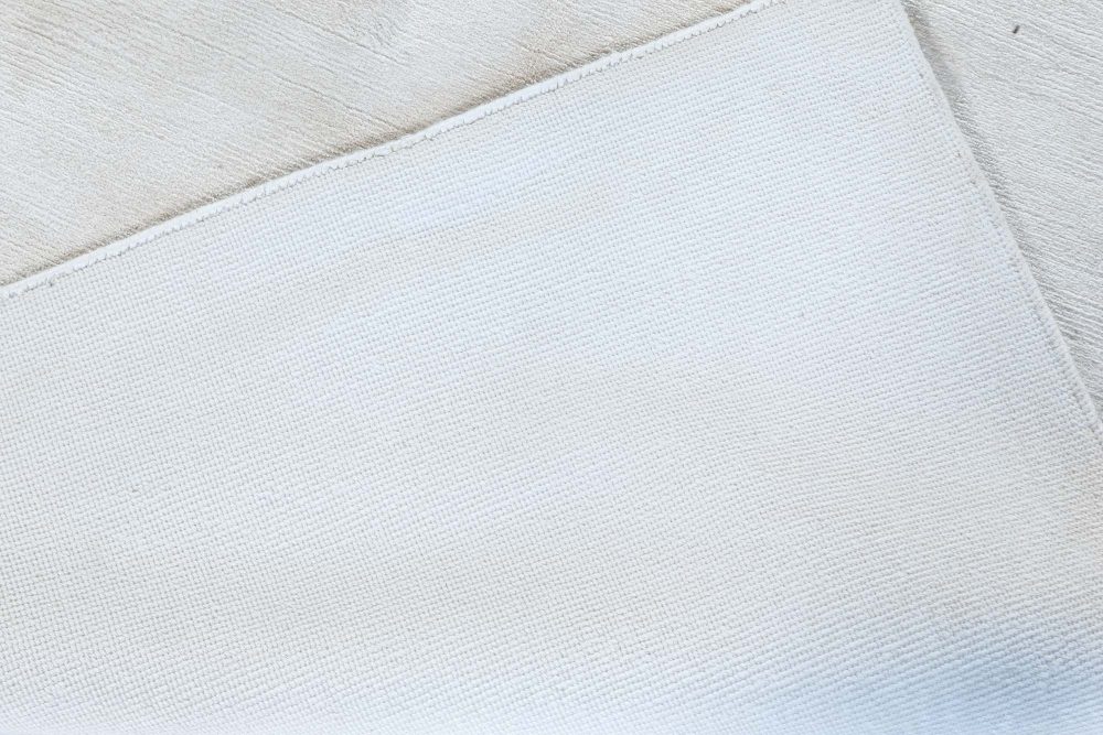 Doris Leslie Blau Collection Abstract Design Beige Gray Handmade Silk Modern Rug N12117