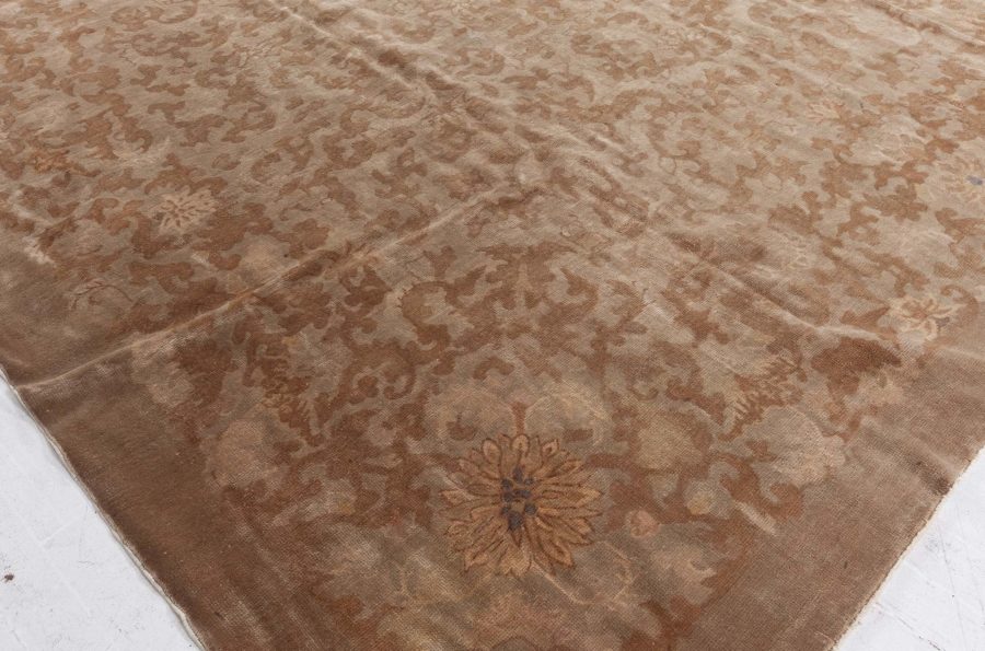 Midcentury Chinese Brown Handmade Wool Rug BB7348