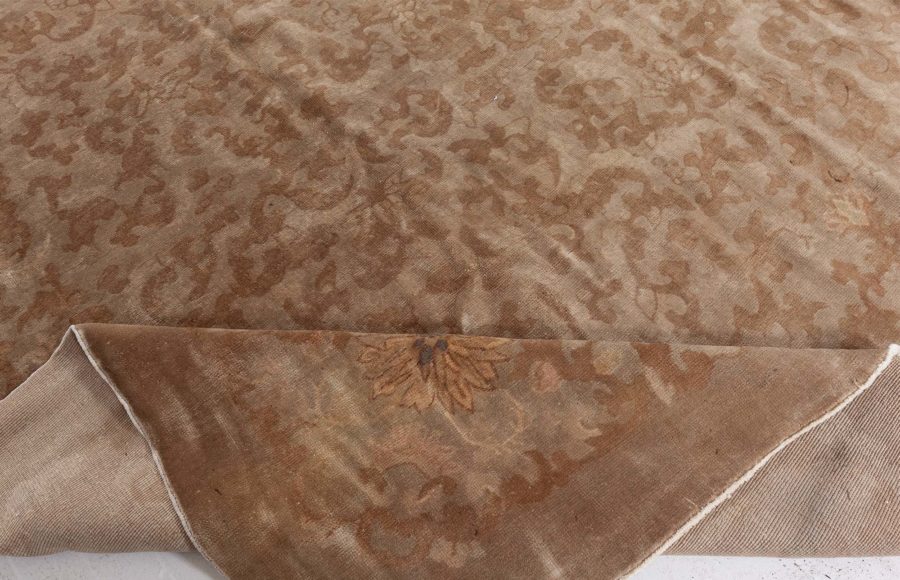 Midcentury Chinese Brown Handmade Wool Rug BB7348