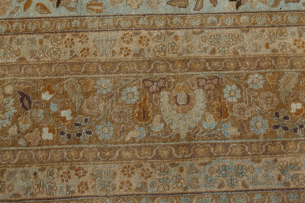 Antique Persian Tabriz Rug in Blue, Brown, Gold BB7342