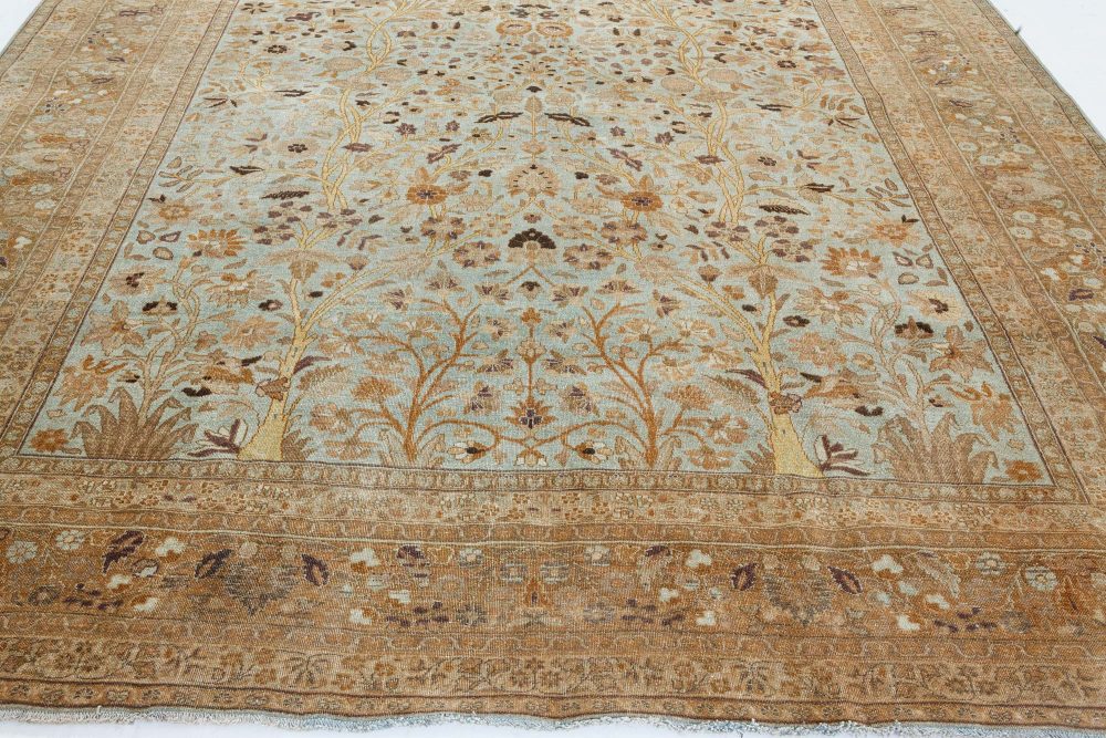 Antique Persian Tabriz Rug in Blue, Brown, Gold BB7342