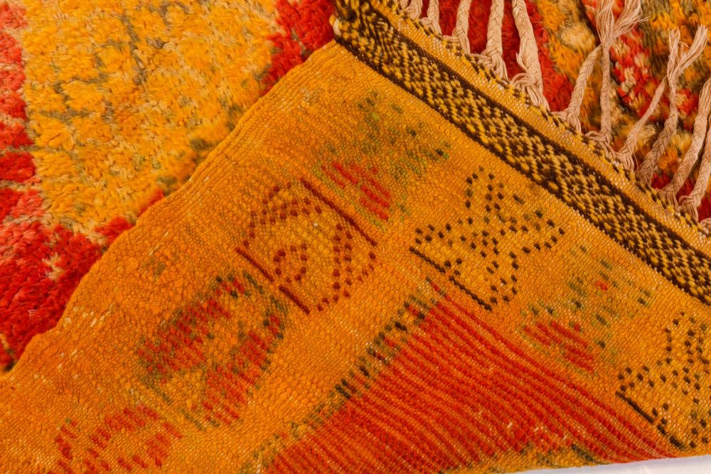 Vintage Tribal Moroccan Wool Rug in Red, Orange, Beige, and Black BB7354