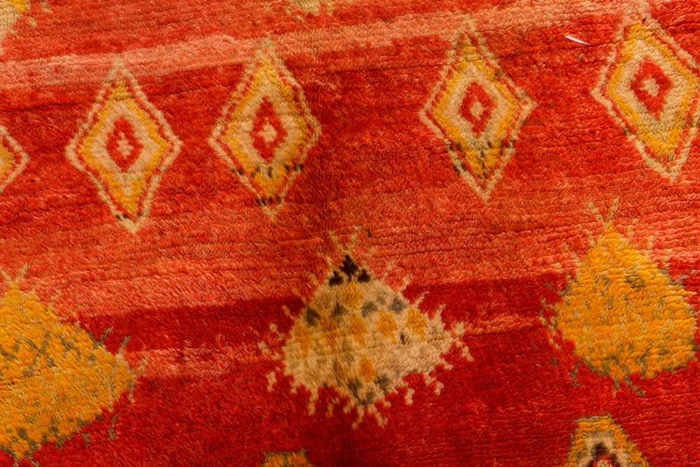 Vintage Tribal Moroccan Wool Rug in Red, Orange, Beige, and Black BB7354