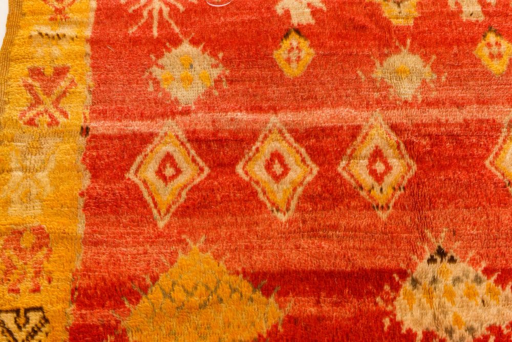 Vintage Tribal Moroccan Wool Rug in Red, Orange, Beige, and Black BB7354