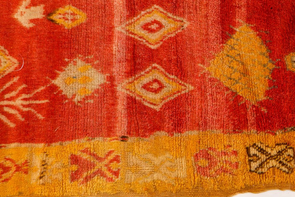 Vintage Tribal Moroccan Wool Rug in Red, Orange, Beige, and Black BB7354