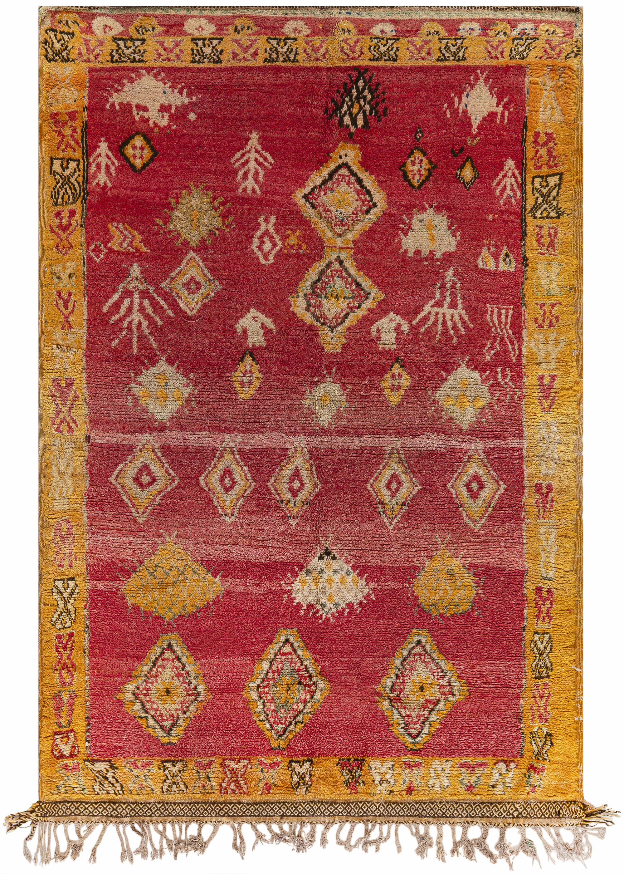 Vintage Tribal Moroccan Wool Rug in Red, <mark class='searchwp-highlight'>Orange</mark>, Beige, and Black BB7354