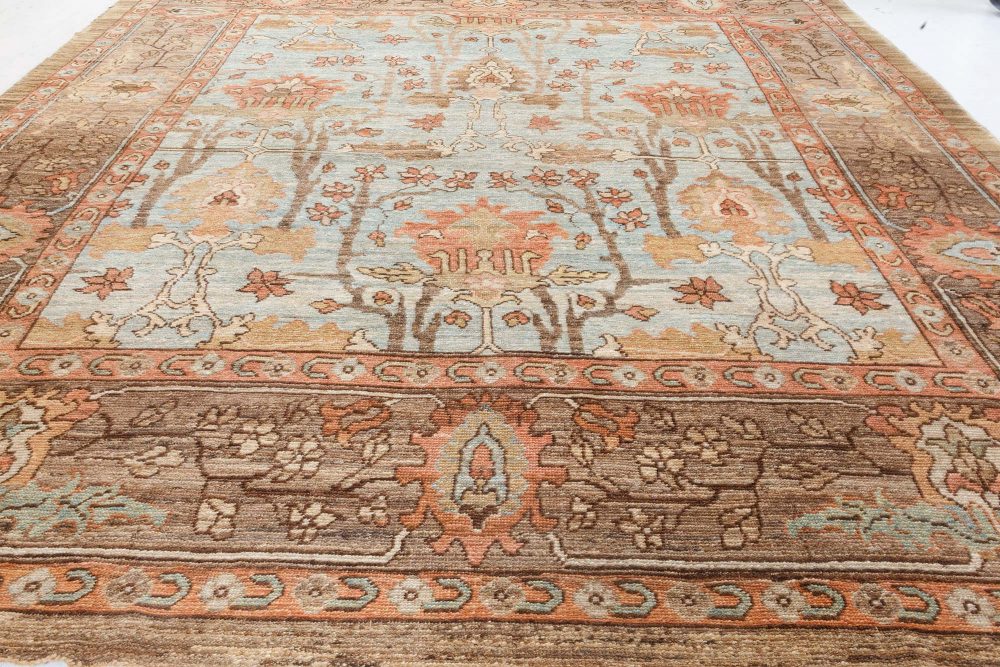 Midcentury Turkish Rug in Beige, Blue, Brown, Green, and Orange BB7367