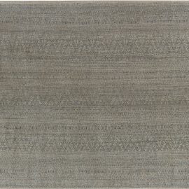Art-Style Chevron Bands Gray Handmade Rug “Meridian” N12133