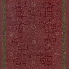 Art Deco Chinese Handmade Rug in Blue, Brown and Pink BB7360