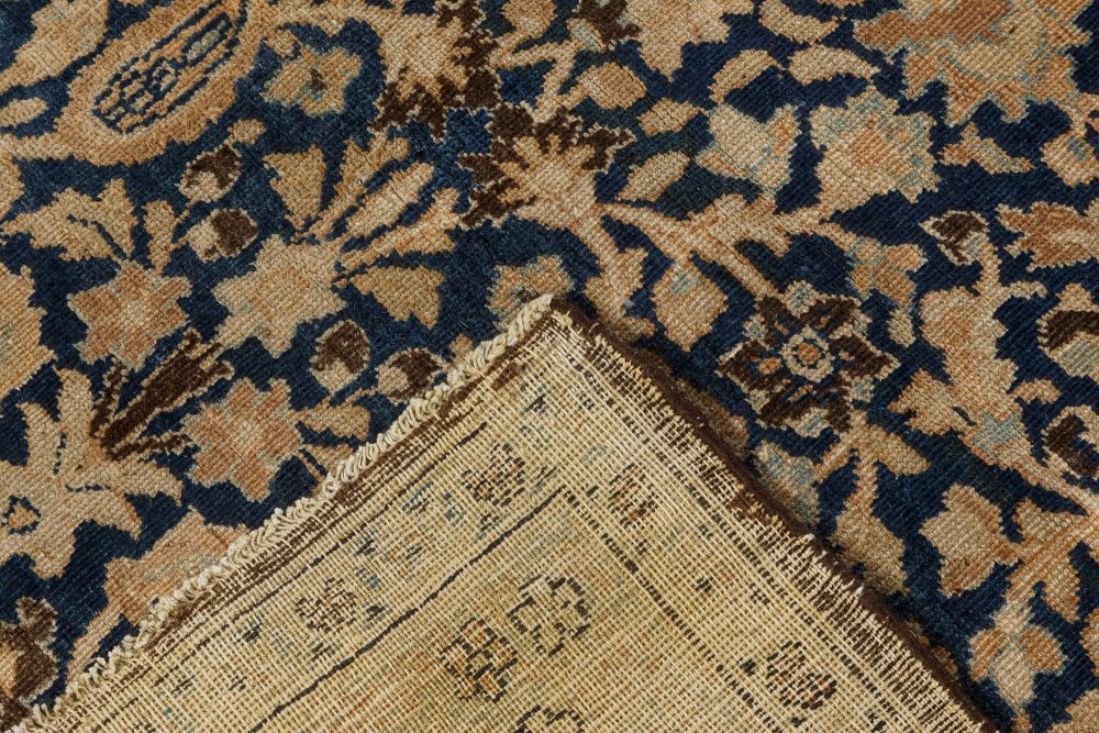 Antique Persian Meshad Rug in Beige, Blue, and Brown BB7376